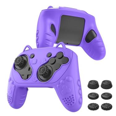 Imagem de Silicone Controller Case Set Compatible with Nintendo Switch 2 Pro, Gamepad Accessories - Protective Softshell Cover with 6 Thumb Grips, Shock-Resistant & Ergonomic Comfort Grip Design (Purple)