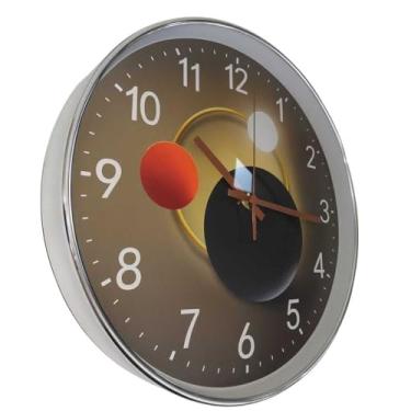 Imagem de Relógio de Parede Lua 30cm - Dourado/Prata/Rose Gold, Design Minimalista Silencioso, Estilo Moderno para Ambientes Residenciais, Quartos, Salas e Escritórios (Prata)