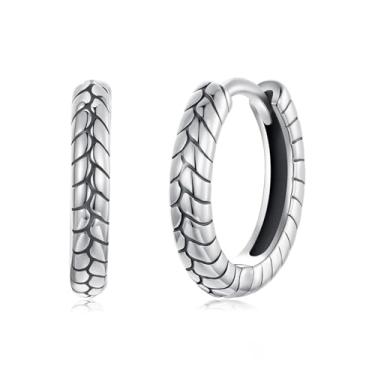 Imagem de GemKing Brincos de argola torcida BSE1147, Prata esterlina, Sem pedra preciosa