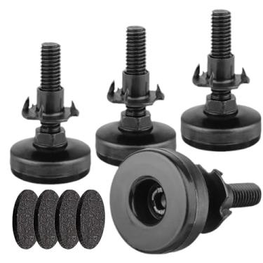 Imagem de BOLWHAO Kit de pés niveladores resistentes de 3/20.3 cm a 16 fios com porca T, niveladores de móveis ajustáveis para pisos irregulares, mesa de niveladores de pés de móveis, cadeiras, armários, sofá