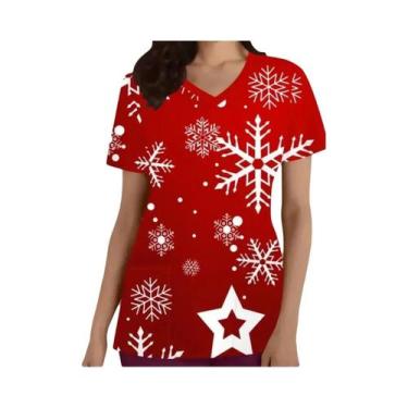 Imagem de Camisetas Adultas Com Decote Em V Tamanhos S-3XL Uniformes De Trabalho