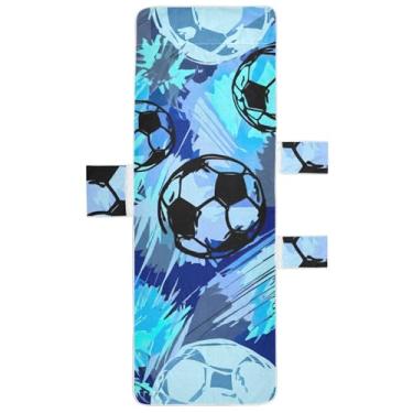Imagem de Bolas de futebol abstratas capa de toalha para espreguiçadeira espreguiçadeira de praia para piscina 215,9 cm x 76,2 cm