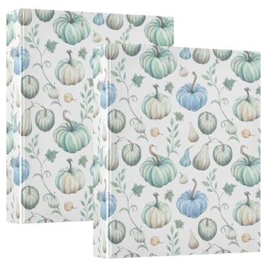 Imagem de Abóboras Pastas pastel, 3 cm, 3 anéis, 200 folhas, fofas, pastas, anel redondo, fichário de apresentação, 31,5 x 27 x 6 cm, 1 pacote