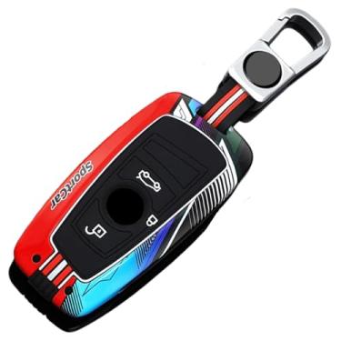 Imagem de Capa de chave de liga Compatível com Bmw F20 F30 G20 f31 F34 F10 G30 F11 X3 F25 X4 I3 M3 M4 1 3 5 Acessórios da série Car-Styling Car Shell Cover Holder(3 Btns Silver Red)