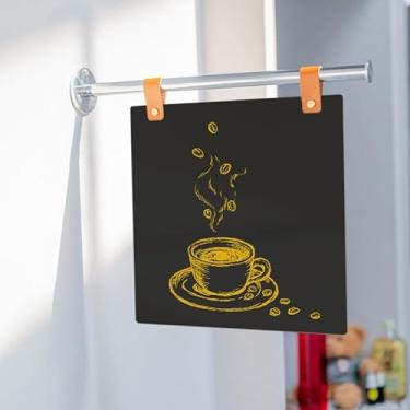 Imagem de Placa comercial personalizada de metal dupla face para pendurar – Placa de loja montada na parede de aço inoxidável com acabamento em tinta cozida – Personalização de logotipo e texto para cafés