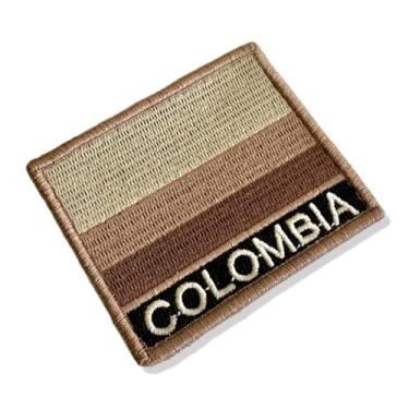 Imagem de BP0049N-004 Bandeira Colombia Patch Bordado 7,5×6,3cm (B) Fecho de contato gancho)