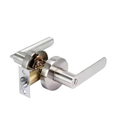 Imagem de Fechadura de porta silenciosa de liga de alumínio com acessórios de hardware de chave fechadura ajustável 60/70 mm (prateado)