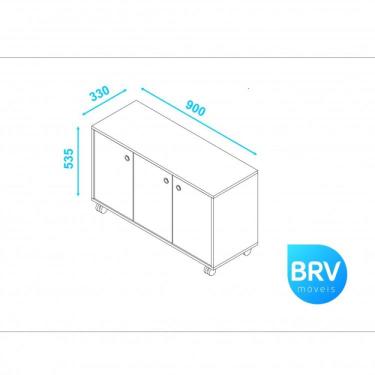 Imagem de Buffet 3 Portas Bho 25 Brv Móveis Branco