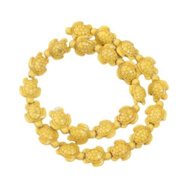 Imagem de Contas De Turquesa Natural Em Forma De Tartaruga 14x18mm Pedra Solta P