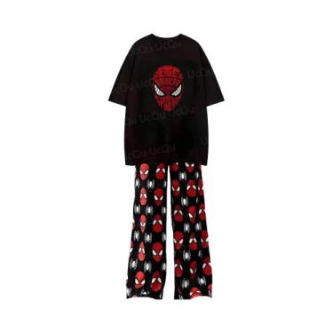 Imagem de Conjunto De Pijama De Natal Adulto Oversized Do Homem-Aranha, Camiseta