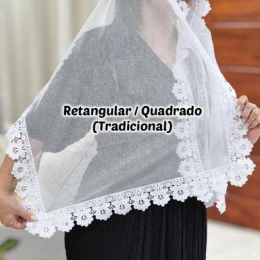 Imagem de Véu Ccb Congregação Cristã Renda Guipir Floral Adulto (Nayara) - Centr