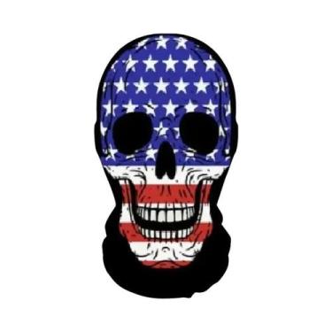 Imagem de Máscara De Esqueleto Assustadora Para Halloween, Capuz De Malha Elásti