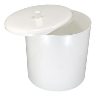 Imagem de Cesto De Lixo Branco 6 Litros Escritório Sala Lixeira Branca Com Tampa