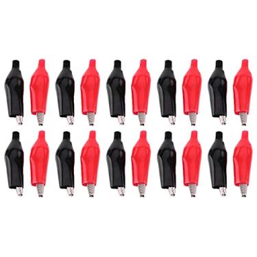 Imagem de Estink 20 Unidades de Grampos Jacarés de Ferro Niquelados 28MM, Capa de PVC Retardante de Chama para Testes Elétricos Nas Cores Vermelho e Preto para Equipamentos de Teste, Bateria,