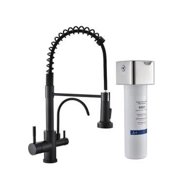 Imagem de GIMILI Torneira de cozinha com sistema de filtro de água embaixo da pia torneira de cozinha preta