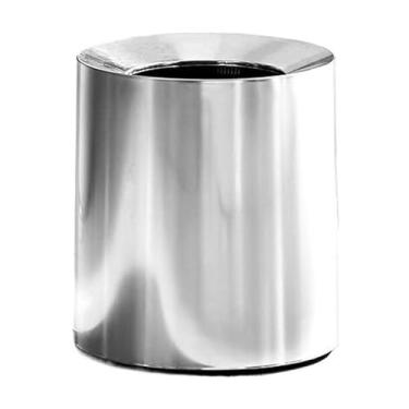 Imagem de Caixote do lixo redondo moderno, cesto de lixo de plástico prateado 8/12L Cesto de lixo de topo aberto para banheiros, cozinha, quarto, lixeira de escritório em casa/cor/12L