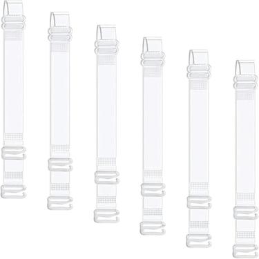 Imagem de Alças de sutiã transparentes, 3 pares de alças invisíveis antiderrapantes ajustáveis para sutiã sem alças (15 mm)