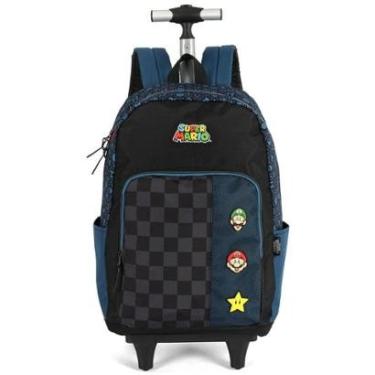 Imagem de Mochila de Rodinhas Escolar Juvenil Super Mario Bros-Masculino