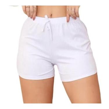 Imagem de Shorts feminino individual malha canelada conforto para o seu dia qual