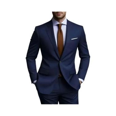 Imagem de Conjunto De Terno Slim Fit Preto Para Homens, Elegante Para Casamentos