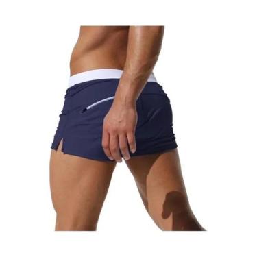 Imagem de Maiô Masculino Surf - Cintura Baixa, Sexy e com Bolso, BR-G6, Azul esc