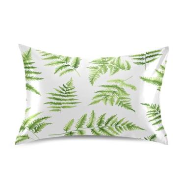 Imagem de Wassud Fronhas de cetim com folhas para cabelo e pele, fronhas de seda lisa, king size, respirável, com fecho de envelope