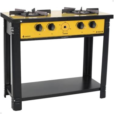 Imagem de Fogão Industrial a Gás Baixa Pressão com Espera Forno 2 Bocas Br2b Venâncio (Amarelo)
