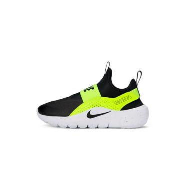 Imagem de Nike Tênis de corrida infantil Flex Runner 4, Preto/Preto/Volt/Branco, 13 Little Kid