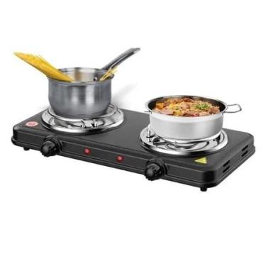 Imagem de FOGAREIRO ELETRICO C/ 2 BOCAS PRETO 2000W 220V EM FERRO COM POLIESTE