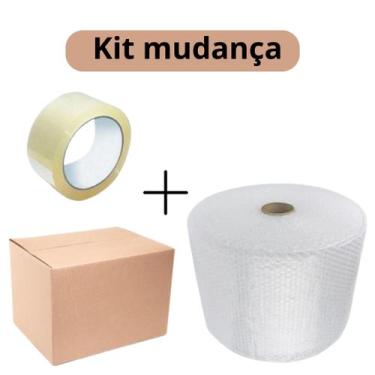 Imagem de Kit Mudança - Bolha 60cm x 100m + 10 Caixas 40X40X30 + Adesiva 100m - 