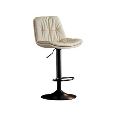 Imagem de Banquetas de bar, cadeira giratória, elevadora, leve, luxuosa, encosto alto, multifuncional, mesa de ilha, cadeira de jantar, cadeiras de bar (brancas)