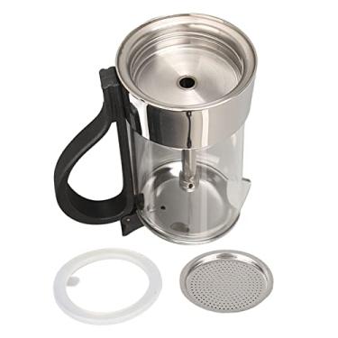 Imagem de Moka Pot Aço Inoxidável para Fogão com Tampa de Vidro Cristal Design Italiano Fácil Usar Cabo Resistente ao Calor Café Tradicional