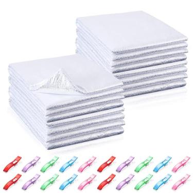 Imagem de Treela 4 peças resistentes ao calor para pegadores de panela de 113 x 152 cm, revestimento térmico isolante, com 30 peças, clipes de tecido para suportes de panela, tecido térmico refletivo