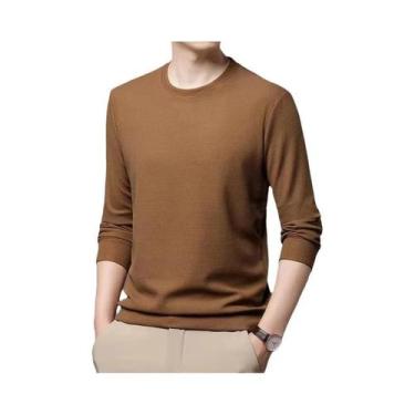 Imagem de Camiseta Masculina De Manga Longa Em Malha Waffle, Casual, Sólida, Com