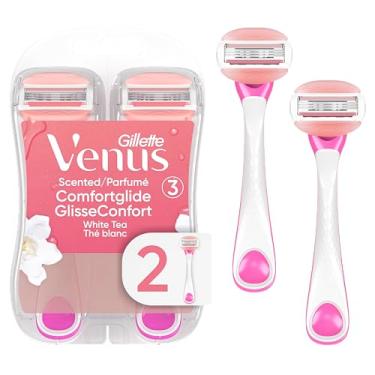 Imagem de Gillette Venus Aparelhos de barbear descartáveis ComfortGlide para mulheres, 2 unidades, barras de umidade perfumadas de chá branco para um barbear suave
