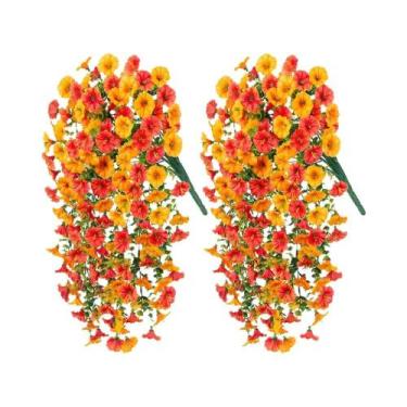 Imagem de Flores Artificiais Morning Glory Petunias 2PCS Para Decoração De Pared