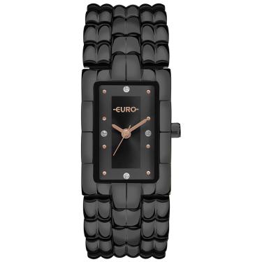 Imagem de Relógio Euro Feminino Ref: Eu2035yza/4p Clássico Retangular Black