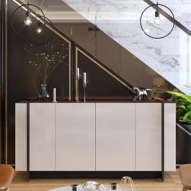 Imagem de Buffet Aparador Decorativo 160cm Destin Off White/Preto G73 - Gran Belo