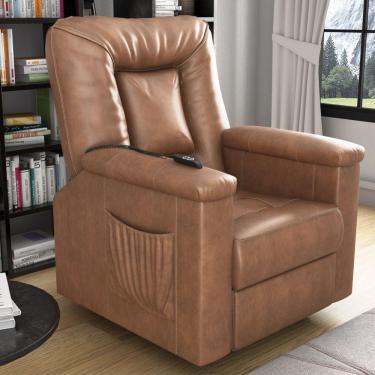 Imagem de Poltrona Elétrica Reclinável Roma Courino Montana Whisky