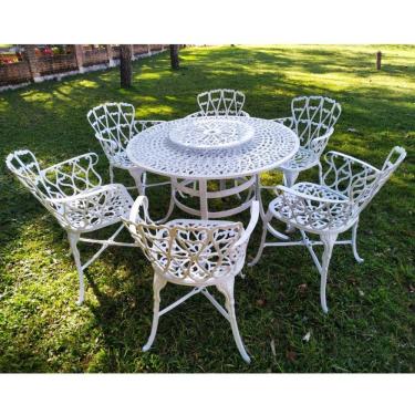 Imagem de Conjunto De Jardim Modelo Viena Mesa Giratória E 6 Cadeiras
