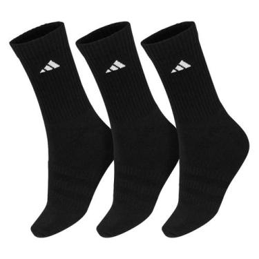 Imagem de Meia Adidas Cano Alto Cushioned Crew - Pack com 3 Pares - Preto, P