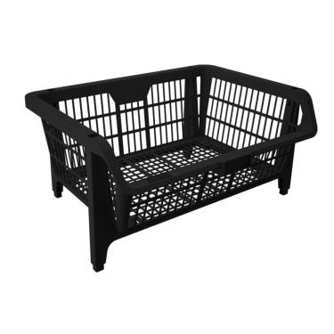 Imagem de Cesto Prático Expositor Plástico Grande Preto 42509 Presto
