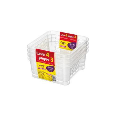 Imagem de Conjunto de Cestas Sanremo Cristal Quadrado Leve 4 Pague 3 746ml