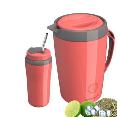 Imagem de Kit Tereré Jarra Térmica 2,0 Litros + Copo Tereré Unitermi -, Rosa