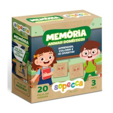 Imagem de Jogo da Memória Infantil: Animais Domésticos 20 peças Sopecca - ES21