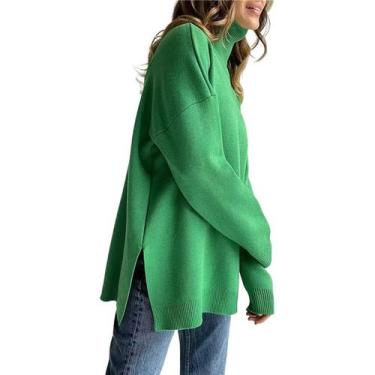 Imagem de Suéter de malha solta de gola alta para mulheres - J-One