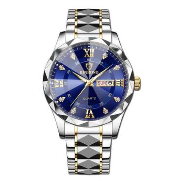 Imagem de Relógio impermeável que brilha no escuro com calendário duplo masculin