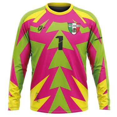 Imagem de Camiseta Manga Longa Filtro UV México Retrô Goleiro-Masculino