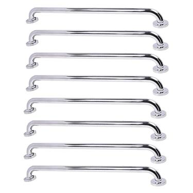 Imagem de Barra de Apoio Alca 80cm kit 8 Uni Acessibilidade Cadeirante Idoso Deficiente Box Banheiro Corrimao Corredor Seguranca