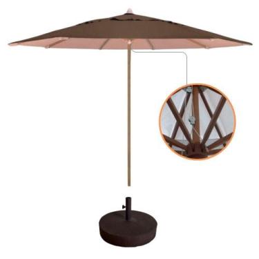 Imagem de Guarda Sol Ombrelone 3,00m + Base 40kg Para Praia Piscina Jardim Marro